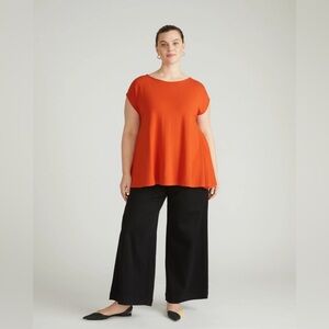 Universal Standard NWOT Heatwave Divine Jersey Flared Top, Warm Russet (Orange)